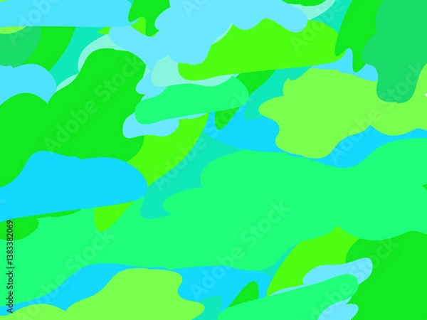 Fototapeta Beautiful of Colorful Art Green and Blue, Abstract Modern Shape. Image for Background or Wallpaper