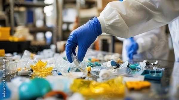 Fototapeta Innovative team of scientists develops self-decomposing gigapixel standard scale for environmental sustainability