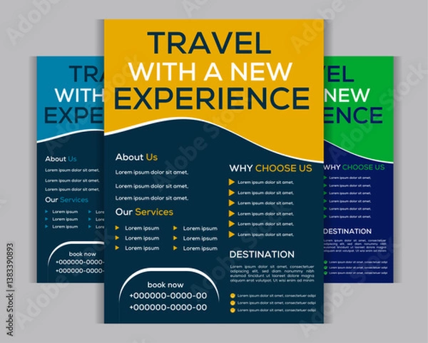 Obraz Creative Abstract business travels Flyer Design Template | Modern Gradient Flyer | Professional Event, Business, Marketing & Invitation Card Design