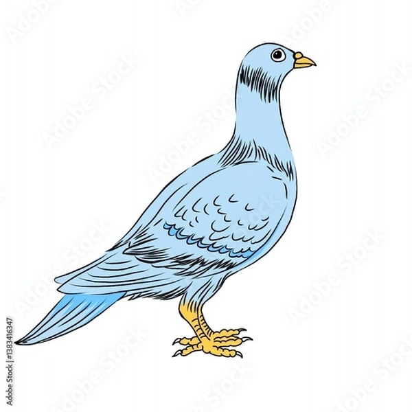 Fototapeta dove illustration in cartoon style vector