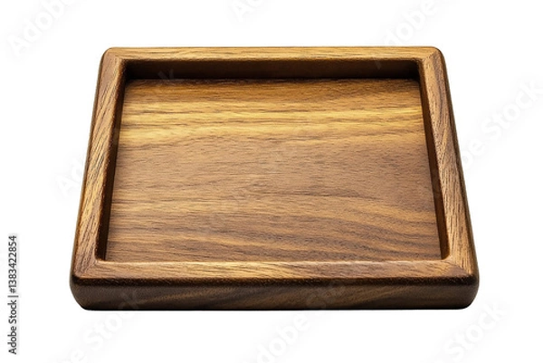 Fototapeta a simple brown wooden frame isolated on transparent background