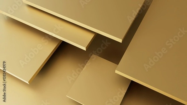 Obraz empty gold cardboard box