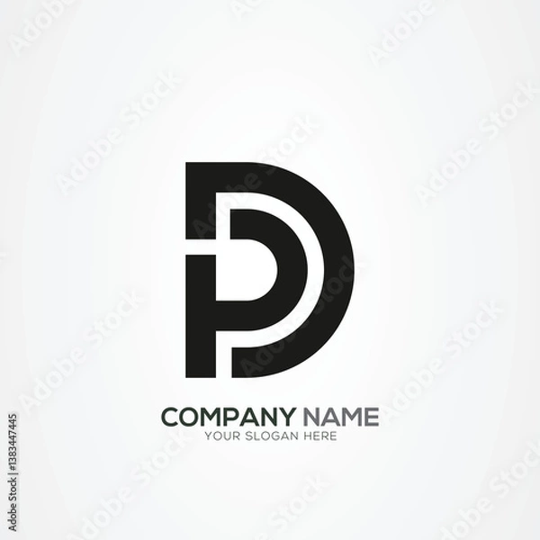 Fototapeta Creative Letter DP PD Monogram Logo Template With Vector Eps