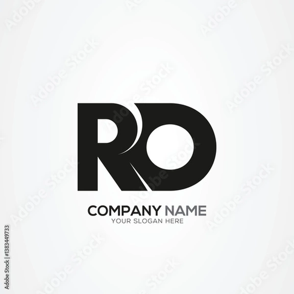 Fototapeta Creative Letter RO OR Monogram Logo Template With Vector Eps
