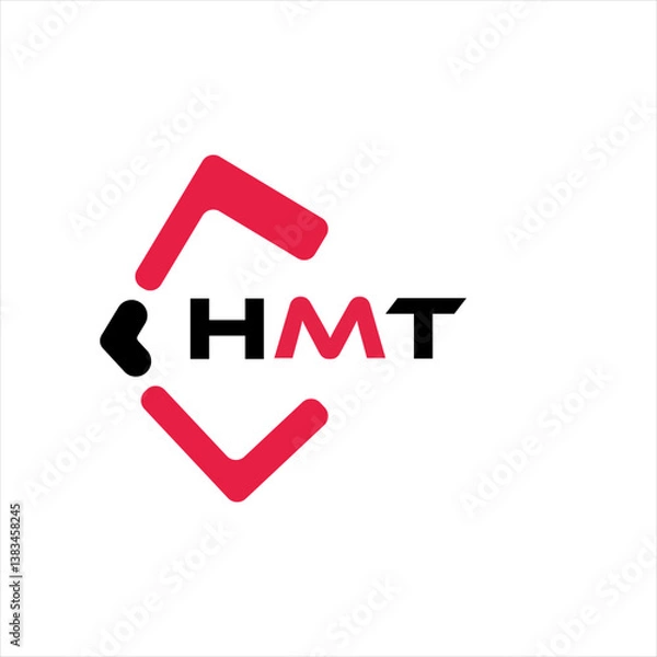 Fototapeta HMT creative minimalist letter logo. HMT unique vector initials alphabet letter logo design