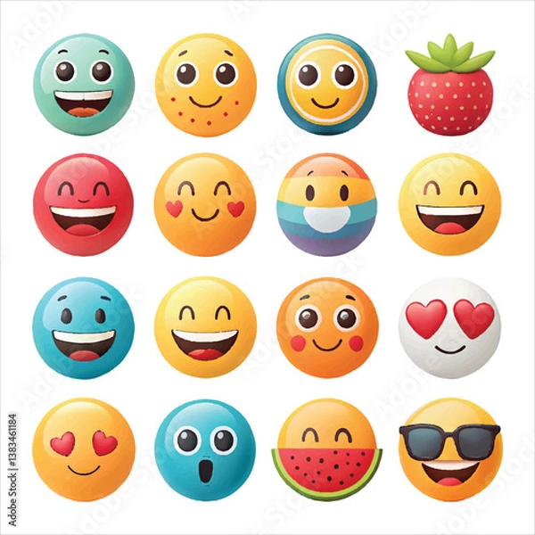 Obraz set of smileys