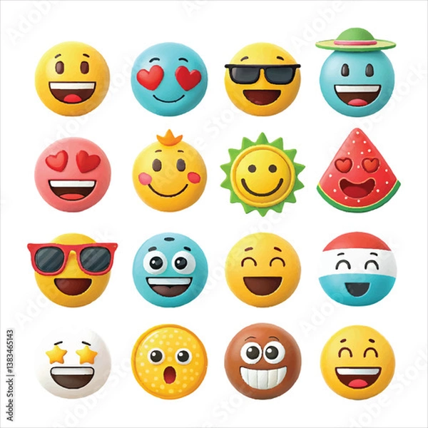 Obraz set of smileys