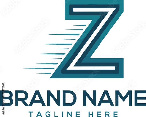 Fototapeta Creative colorful letter Z abstract gradient icon logo design.Generative AI.