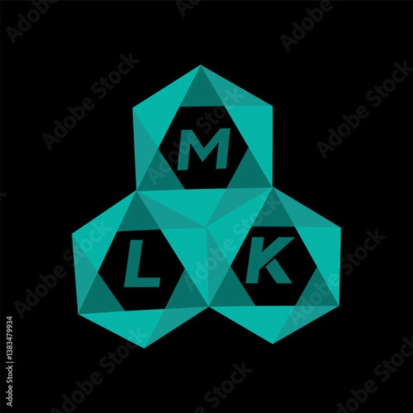 Fototapeta MLK creative minimalist letter logo. MLK unique vector initials alphabet letter logo design