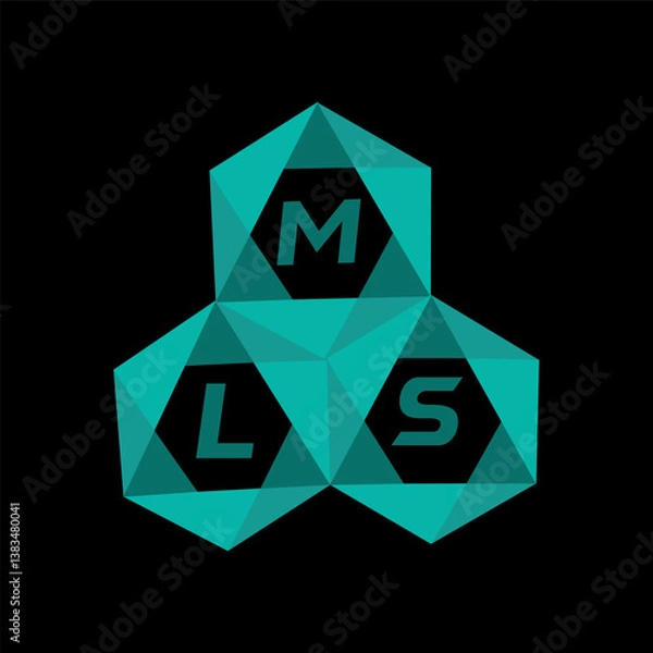 Fototapeta MLS creative minimalist letter logo. MLS unique vector initials alphabet letter logo design