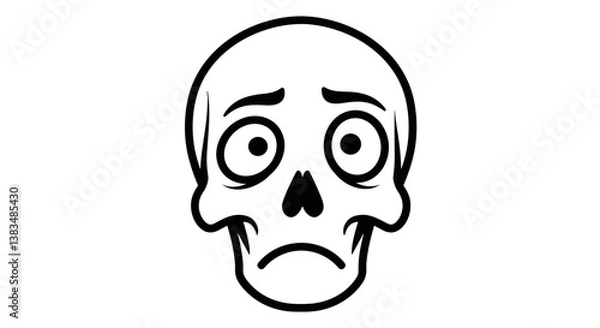 Fototapeta Cartoon skull with a sad expression