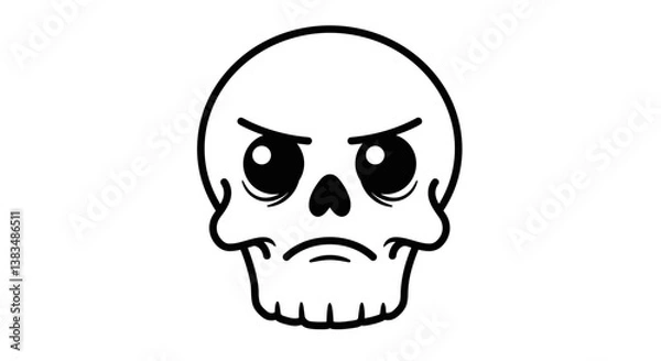 Obraz Cartoon skull with angry expression