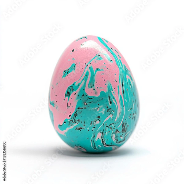 Fototapeta Colorfully Painted Easter Egg with a Unique Abstract Pattern