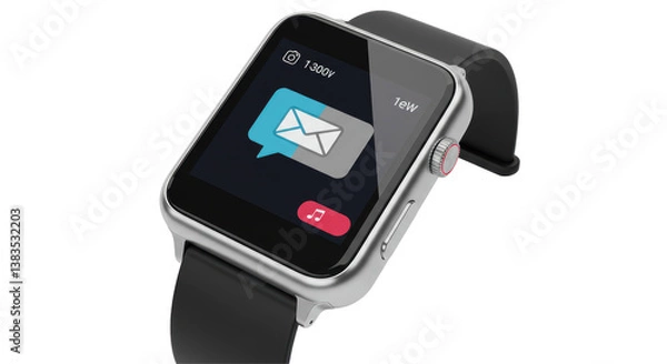 Obraz Isolated Smartwatch with New Message Notification