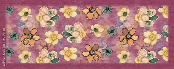 Obraz BEAUTIFUL TEXTILE DUPATTA PATTERN,DIGITAL PRINT.duppata