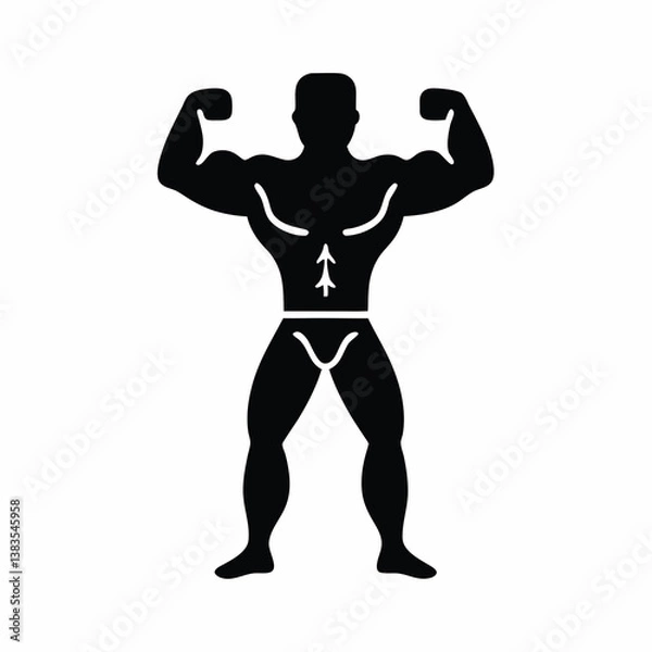 Fototapeta Bodybuilder icon silhouette vector illustration