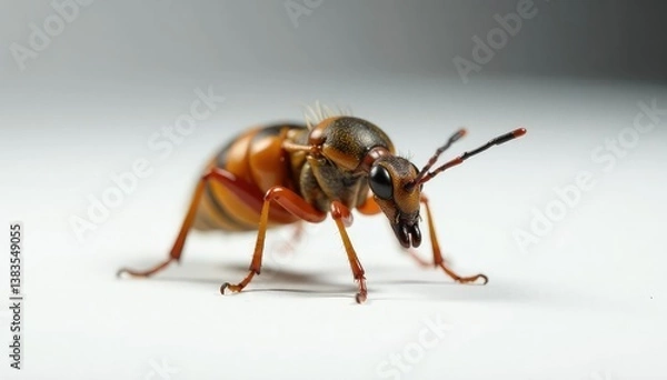Fototapeta Close-up of a single insect on stark white background, illustration, closeup