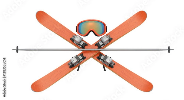 Obraz Isolated Ski Equipment Crosswise Design