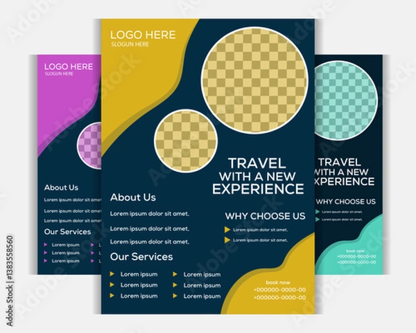 Obraz Creative Abstrac ttravels Flyer Design Template | Modern Gradient Flyer | Professional Event, Business, Marketing & Invitation Card Design