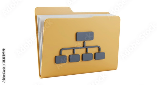 Fototapeta Isolated Organizational Chart Folder Representing Hierarchy Structure