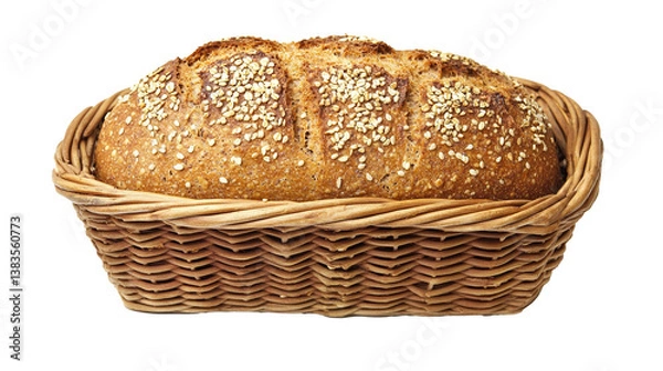 Fototapeta bread in a basket isolated on transparent background