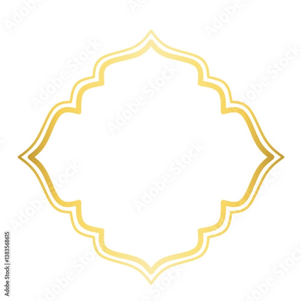 Obraz Golden Islamic Label Frame, Blank Banner with Gold Border 