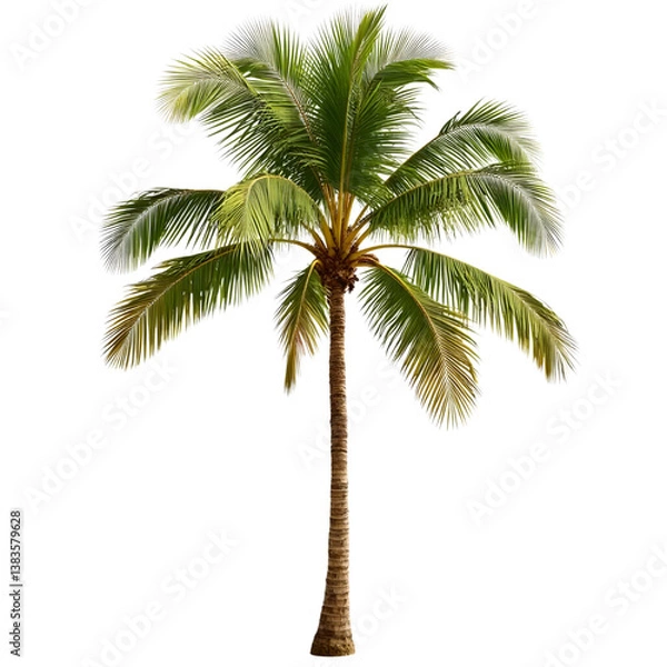 Fototapeta Tropical Palm Tree Cutout – PNG Transparent Background for Design and Decor