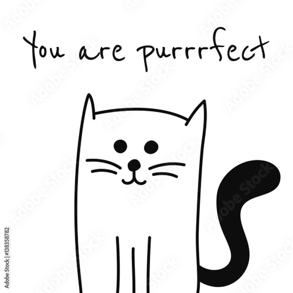 Obraz Background with black and white cat