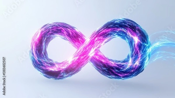 Obraz A vibrant digital infinity symbol representing limitless possibilities and potential.