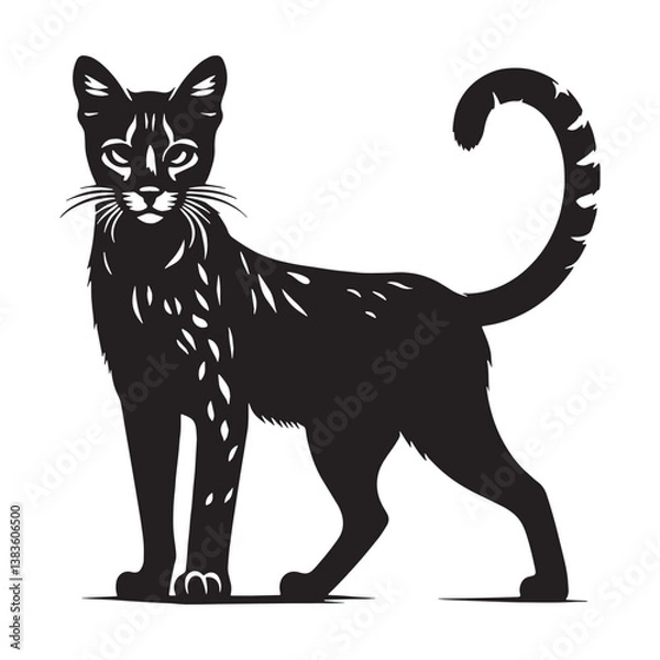 Fototapeta Striking Savannah silhouette, featuring its unique and captivating form – Savannah illustration – Savannah vector – cat silhouette

