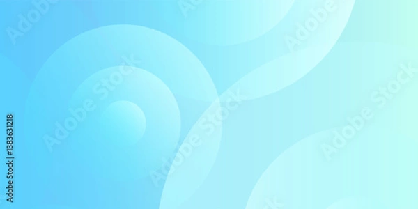 Fototapeta Minimalist banner background, pastel colorful, Light Blue gradations. Circle effect style geometric, abstract background. Vector Illustration