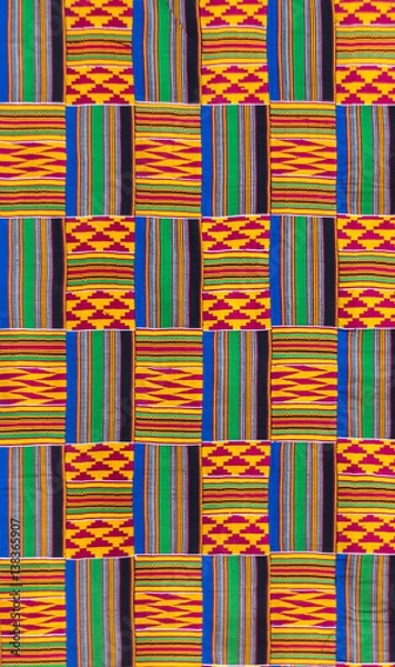 Fototapeta Kente cloth background, the garment worn by Akans and Ashanti kingdom
