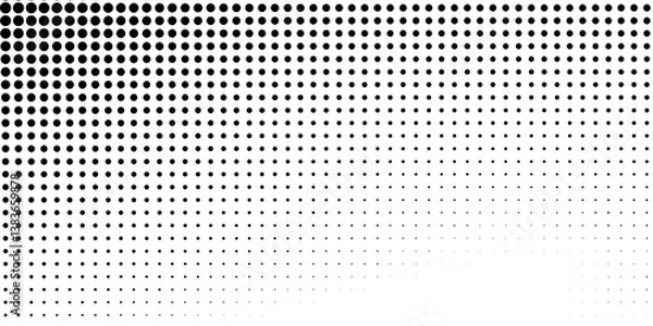 Obraz Dotted gradient halftone background. Horizontal seamless dots pattern abstract simple