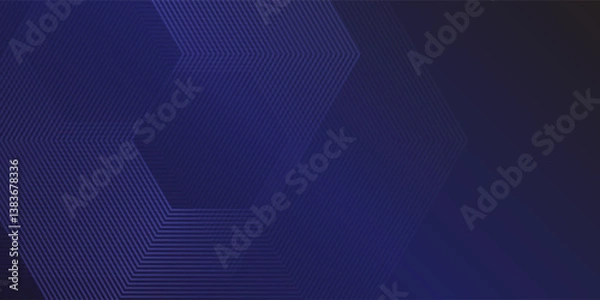 Fototapeta Abstract gradient lines hexagon pattern. Futuristic technology concept modern simple abstract design