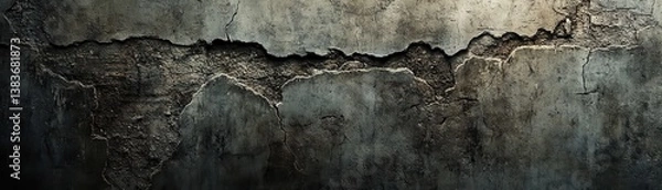 Obraz Textured wall with cracks showing weathered surface details.