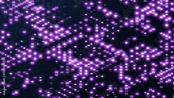 Obraz 3d rendering squares and circles in cyberspace. The concept of connecting to a computer network or the Internet. Abstract background