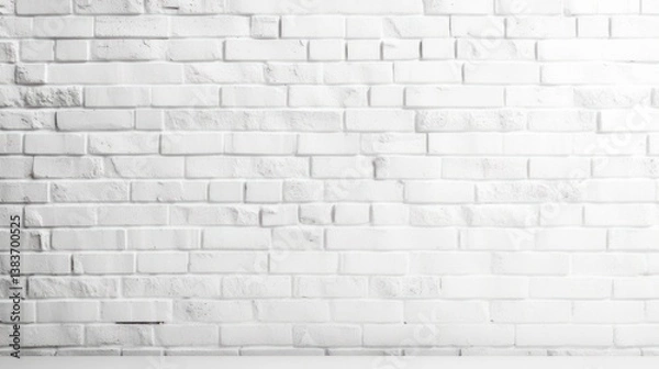 Fototapeta High-resolution white brick wall with sharp brick patterns and a clean look, suitable for product photography backdrops