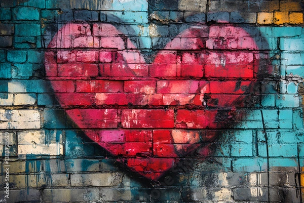 Obraz wall brick graffiti texture