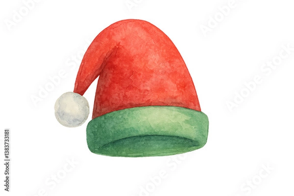 Obraz santa claus hat isolated on white