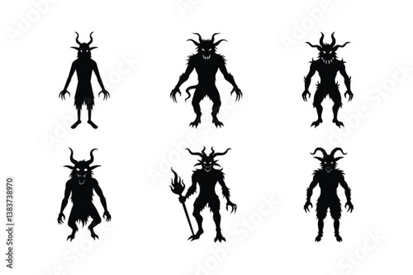Fototapeta Krampus silhouette vector  Bundle 