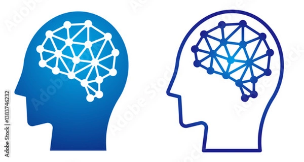 Fototapeta AI・人工知能を表す脳・頭部のアイコン2