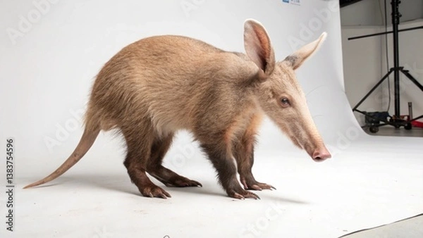 Fototapeta Aardvark on studio background

