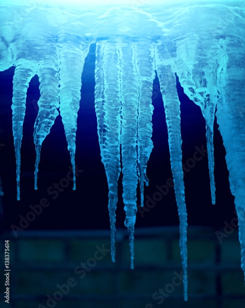 Obraz Beautiful icicles photographed