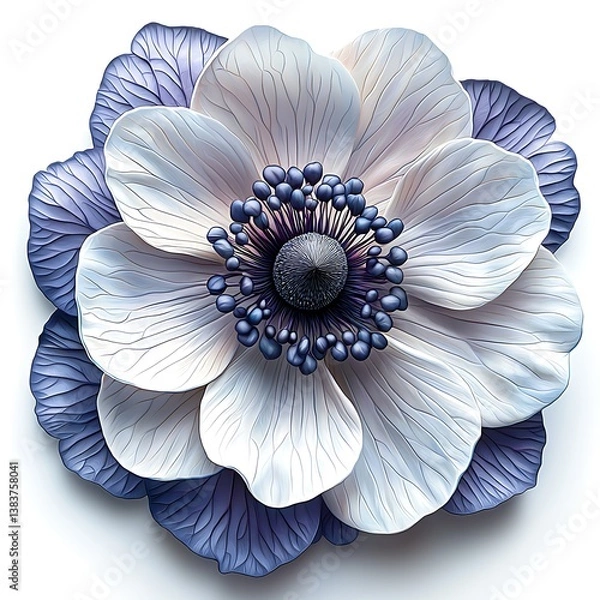 Obraz blue flower on white background