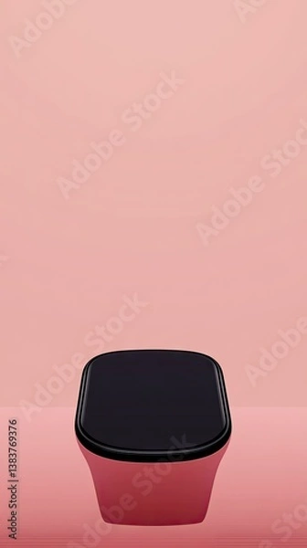 Fototapeta Modern, sleek smartwatch display against a vibrant pink background