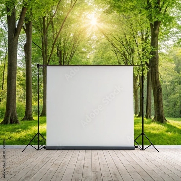 Fototapeta Blank screen in a forest