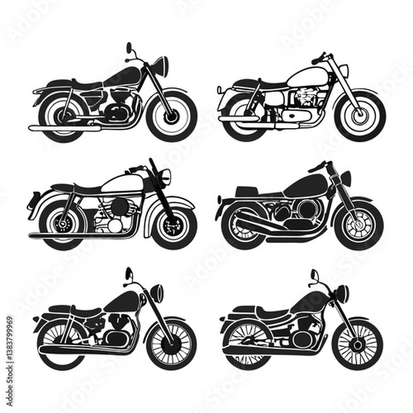 Fototapeta Motorcycle silhouette bundle vector design