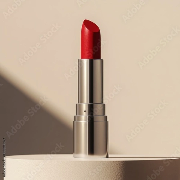 Obraz A minimalist lipstick tube standing upright with a soft-focus background