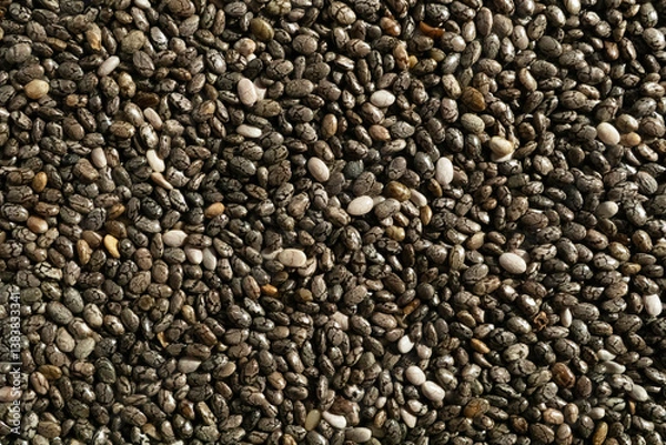 Obraz Chia seeds close up. Selective focus. abstract background