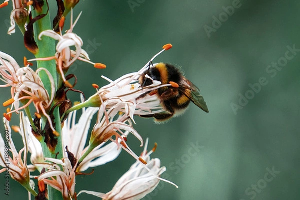 Fototapeta bumblebee on a flower in springtime, Bombus terrestris